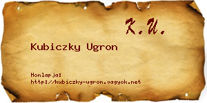 Kubiczky Ugron névjegykártya